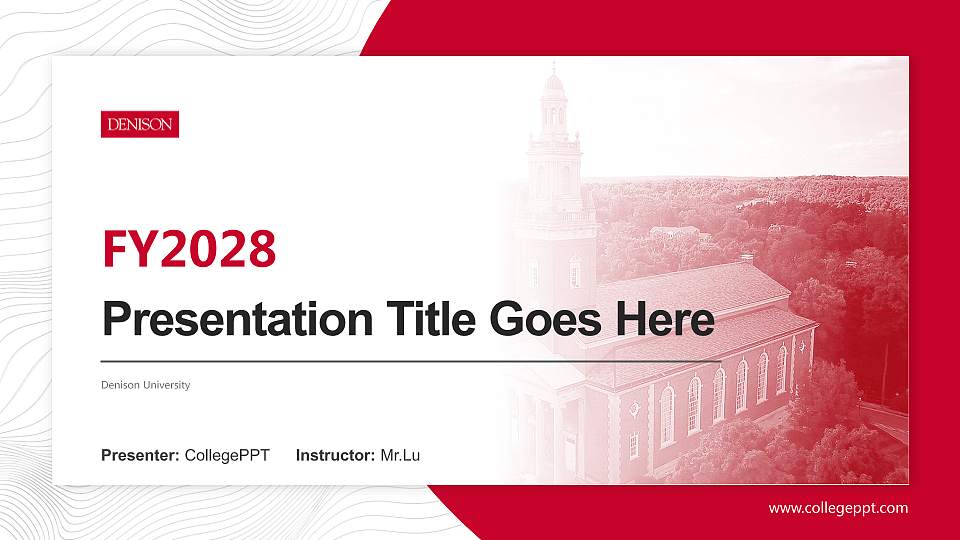 Denison University Academic Presentation/Research Findings Report PPT Template16:9 ratio PPT effect preview image