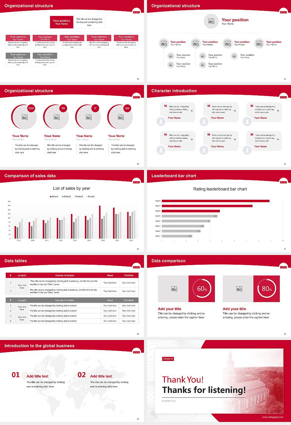 Denison University Academic Presentation/Research Findings Report PPT Template16:9 ratio PPT effect preview image4