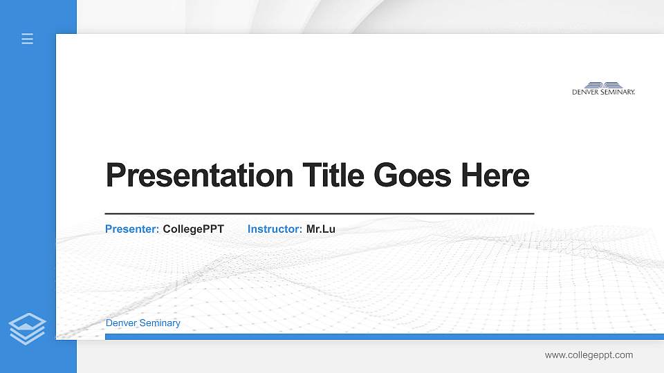 Denver Seminary Thesis Proposal/Graduation Defense PPT Template16:9 ratio PPT effect preview image