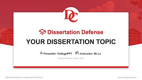 Davidson College Graduation Thesis Defense PPT Template