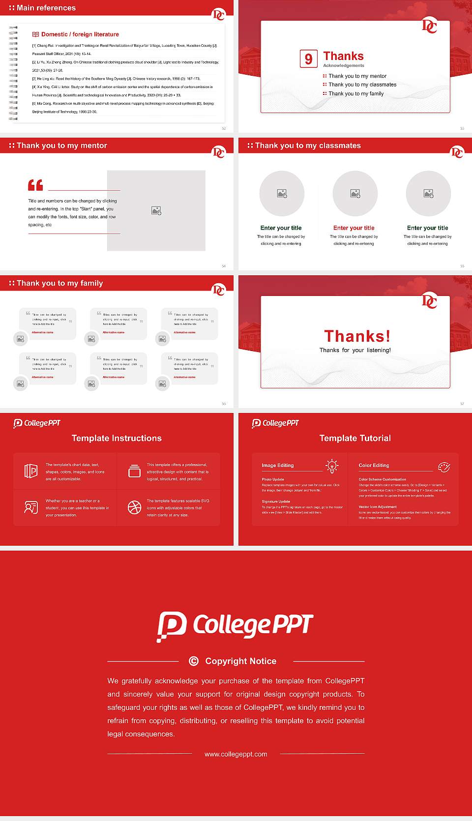 Davidson College Graduation Thesis Defense PPT Template16:9 ratio PPT effect preview image7