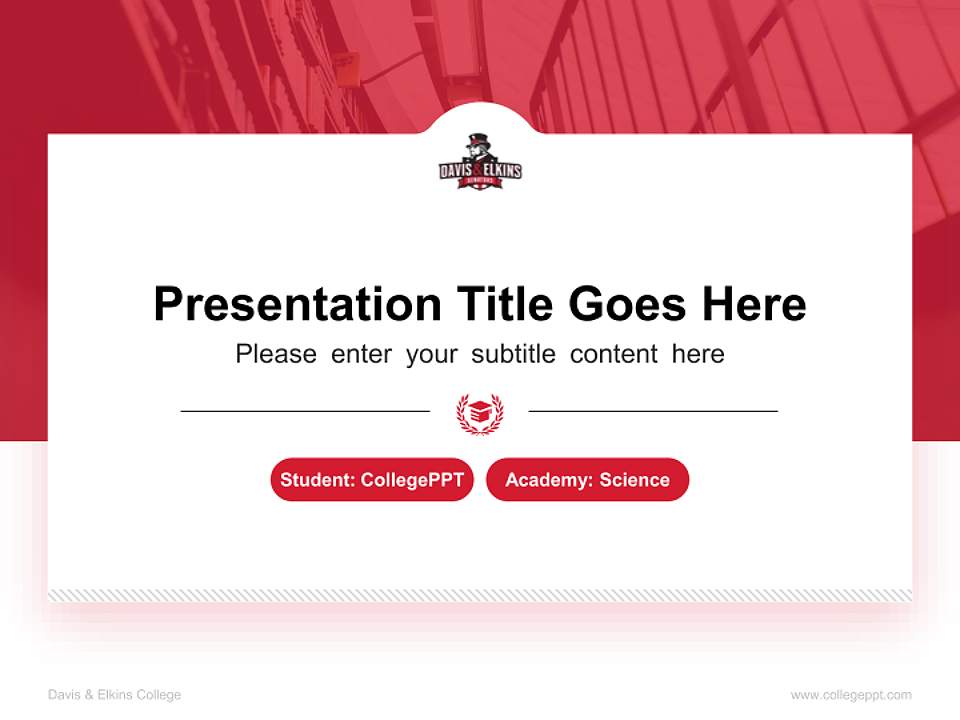 Davis & Elkins College National Scholarship Defense PPT Template4:3 ratio PPT effect preview image4