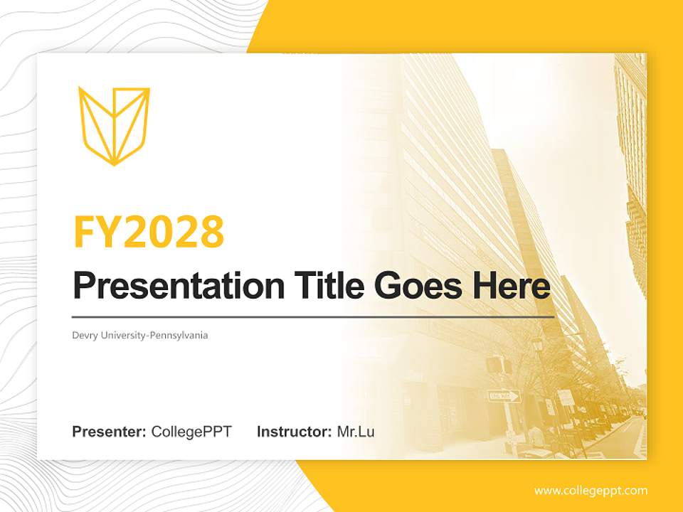 Devry University-Pennsylvania Academic Presentation/Research Findings Report PPT Template4:3 ratio PPT effect preview image5