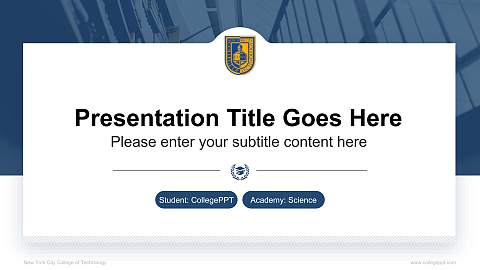 New York City College of Technology National Scholarship Defense PPT Template