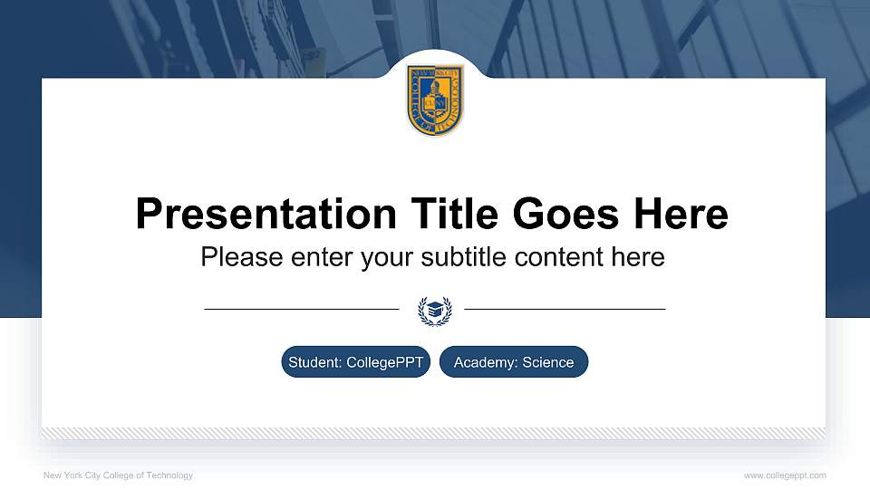 New York City College of Technology National Scholarship Defense PPT Template16:9 ratio PPT effect preview image