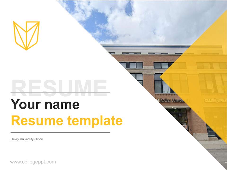 Devry University-Illinois Resume PPT Template4:3 ratio PPT effect preview image5
