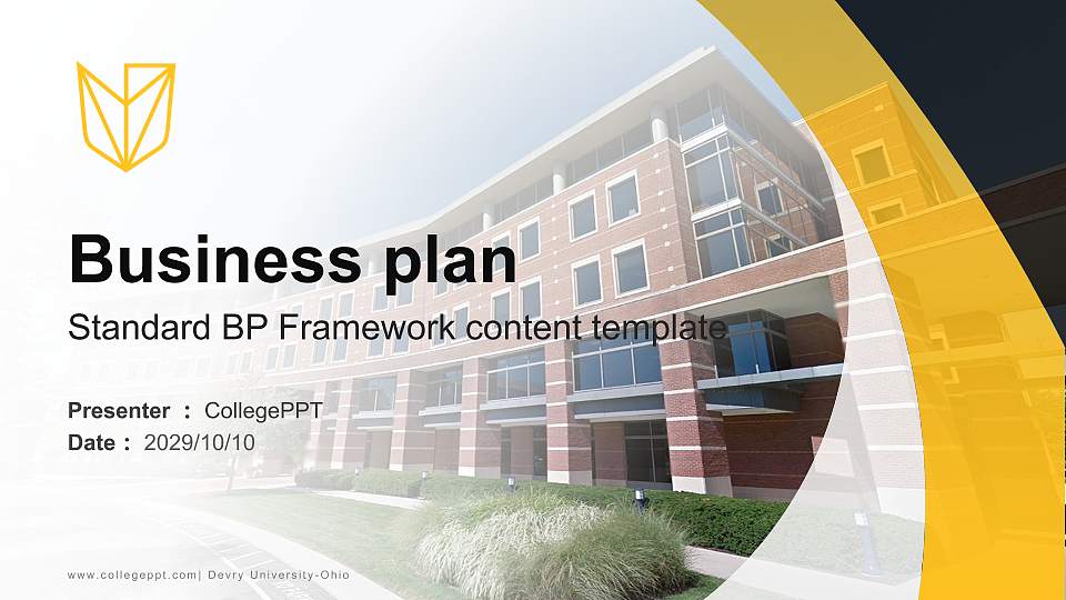 Devry University-Ohio Competition/Entrepreneurship Contest PPT Template16:9 ratio PPT effect preview image