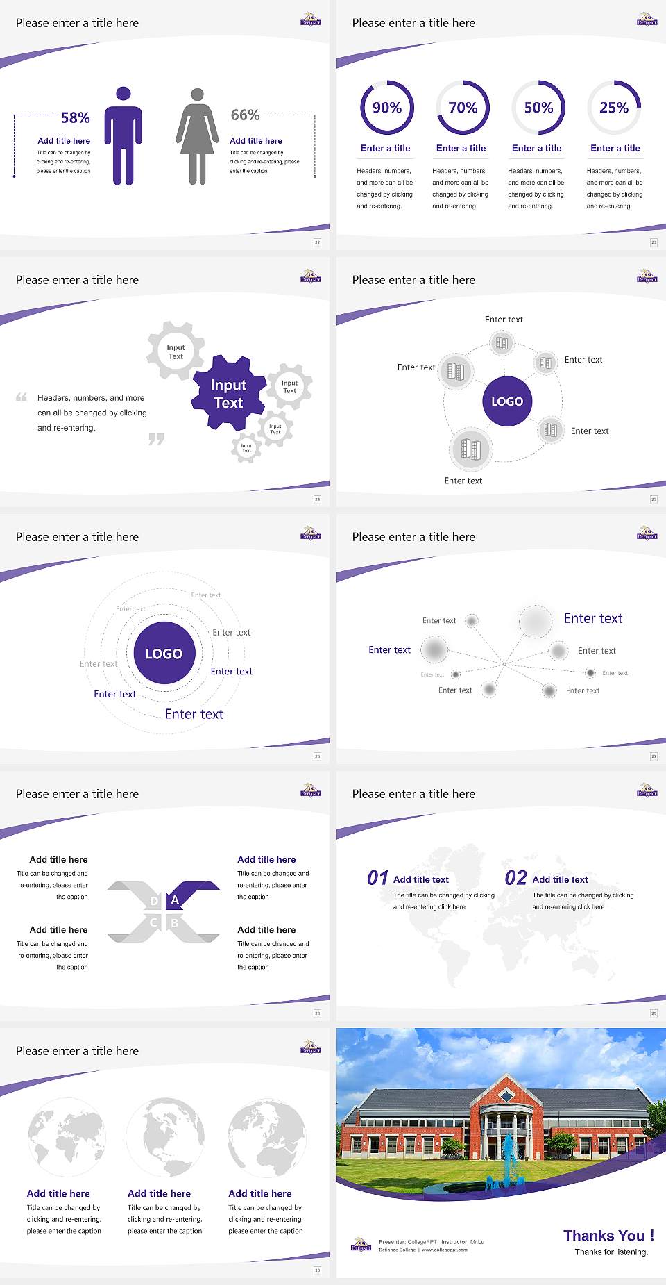 Defiance College Course/Courseware Creation PPT Template4:3 ratio PPT effect preview image4