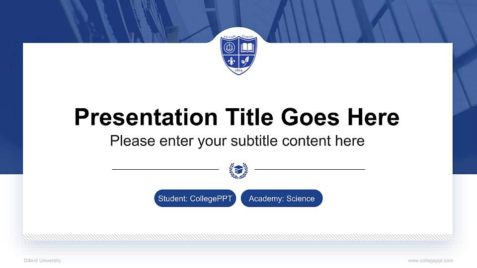 Dillard University National Scholarship Defense PPT Template16:9 ratio PPT effect preview image1