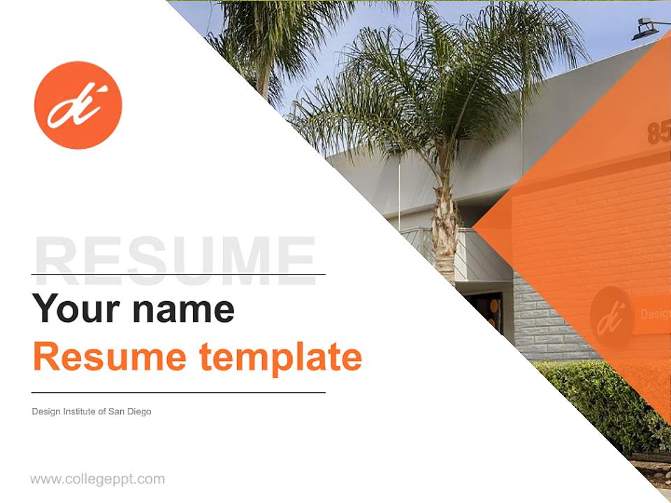 Design Institute of San Diego Resume PPT Template4:3 ratio PPT effect preview image5