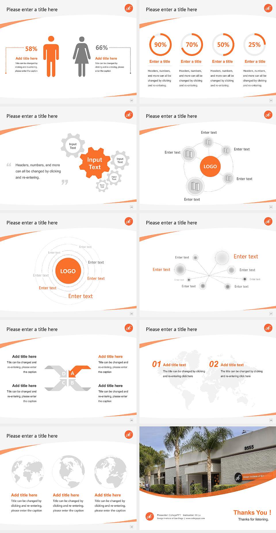 Design Institute of San Diego Course/Courseware Creation PPT Template4:3 ratio PPT effect preview image4