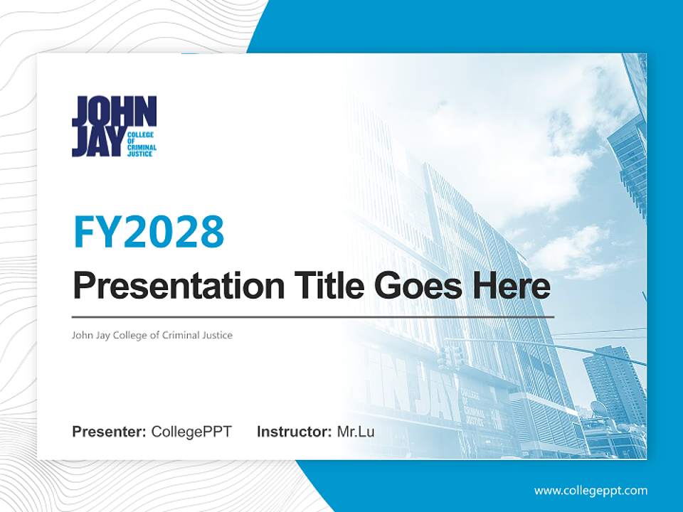 John Jay College of Criminal Justice Academic Presentation/Research Findings Report PPT Template4:3 ratio PPT effect preview image5