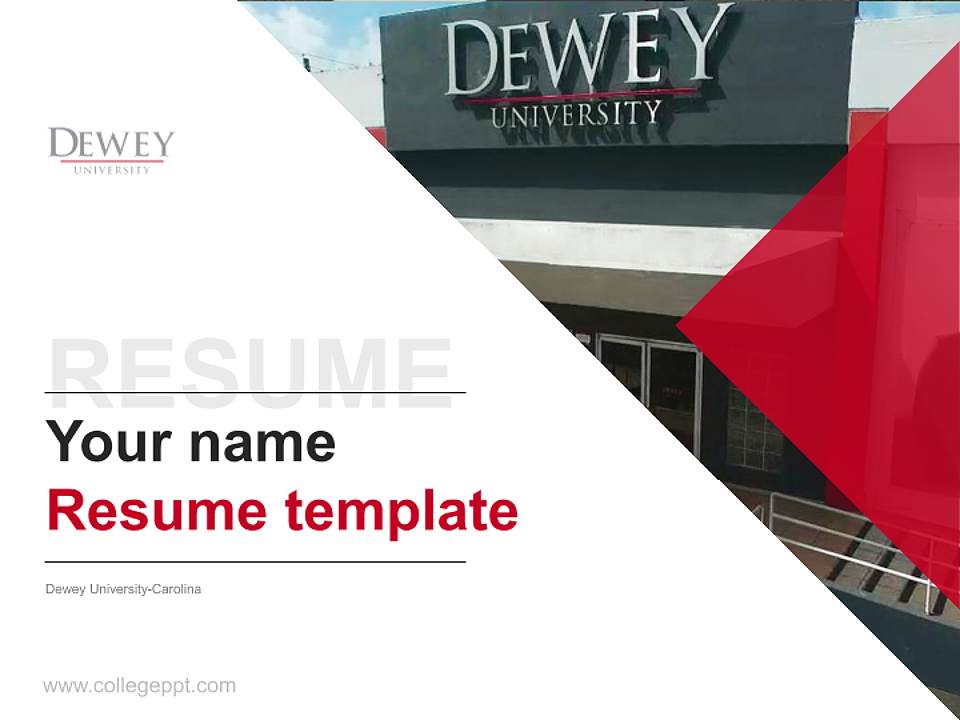 Dewey University-Carolina Resume PPT Template4:3 ratio PPT effect preview image5