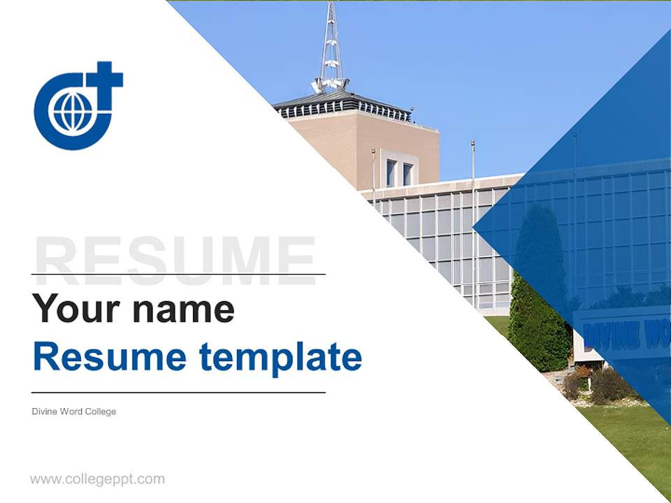 Divine Word College Resume PPT Template4:3 ratio PPT effect preview image5