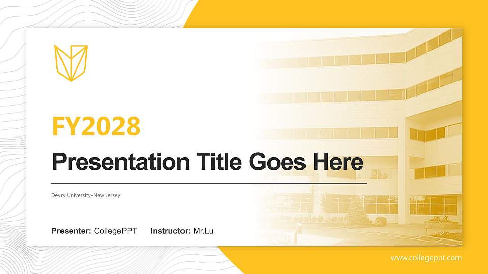 Devry University-New Jersey Academic Presentation/Research Findings Report PPT Template16:9 ratio PPT effect preview image