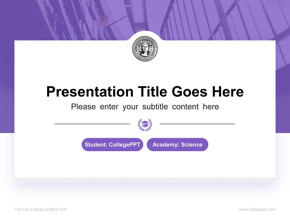 The City College of New York National Scholarship Defense PPT Template4:3 ratio PPT effect preview image4