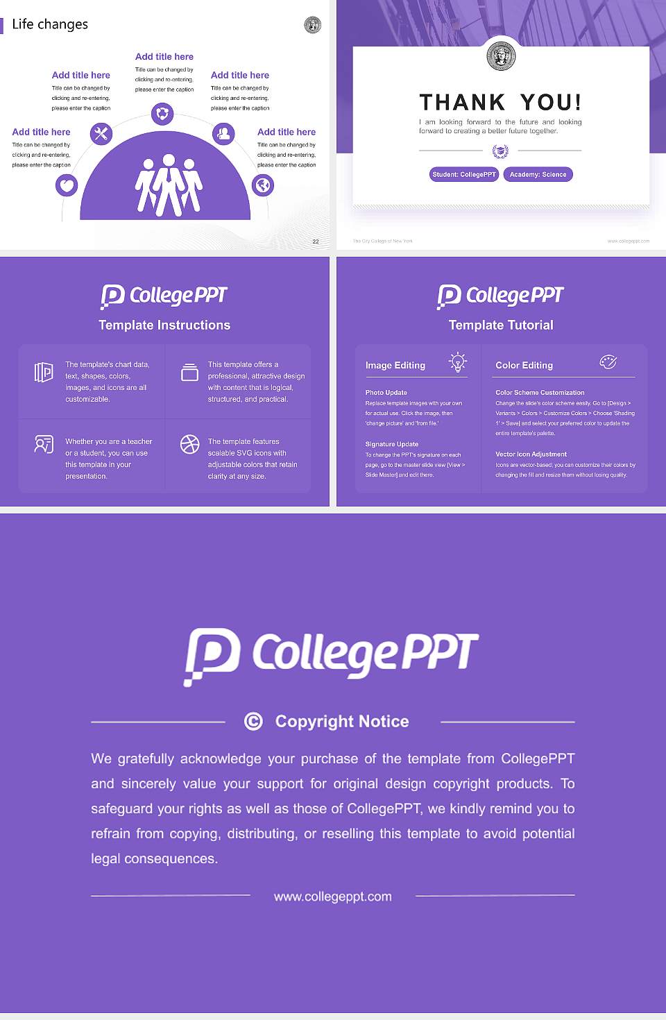 The City College of New York National Scholarship Defense PPT Template4:3 ratio PPT effect preview image4