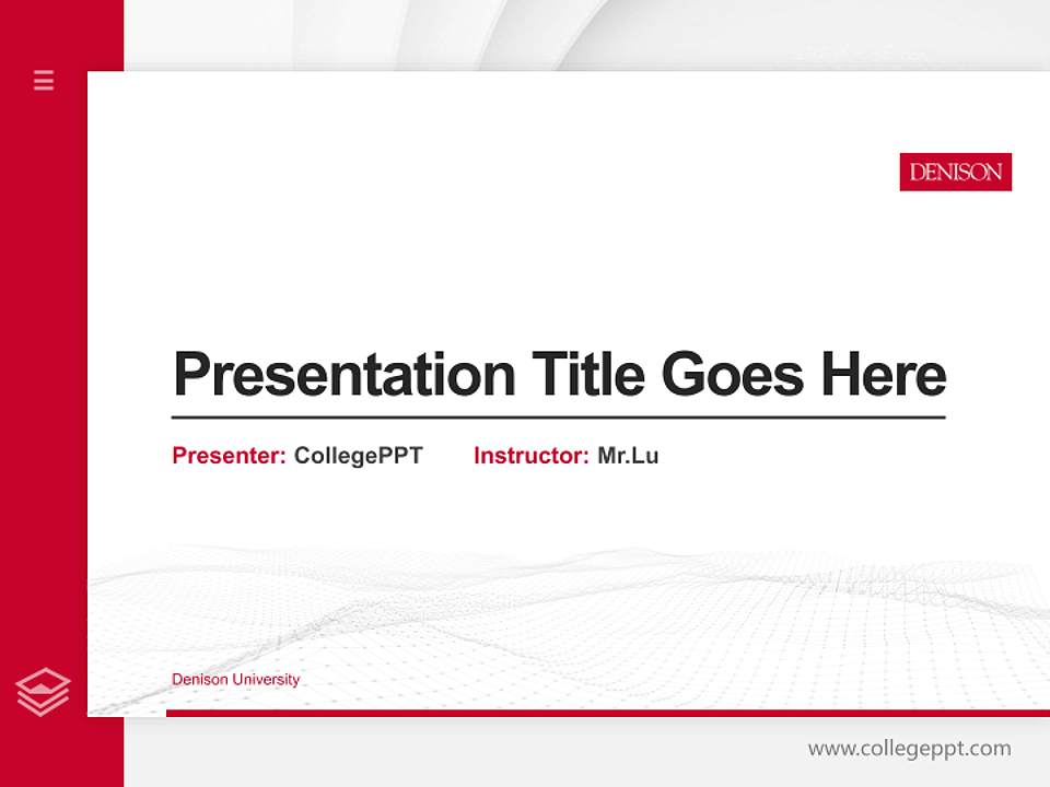 Denison University Thesis Proposal/Graduation Defense PPT Template4:3 ratio PPT effect preview image5