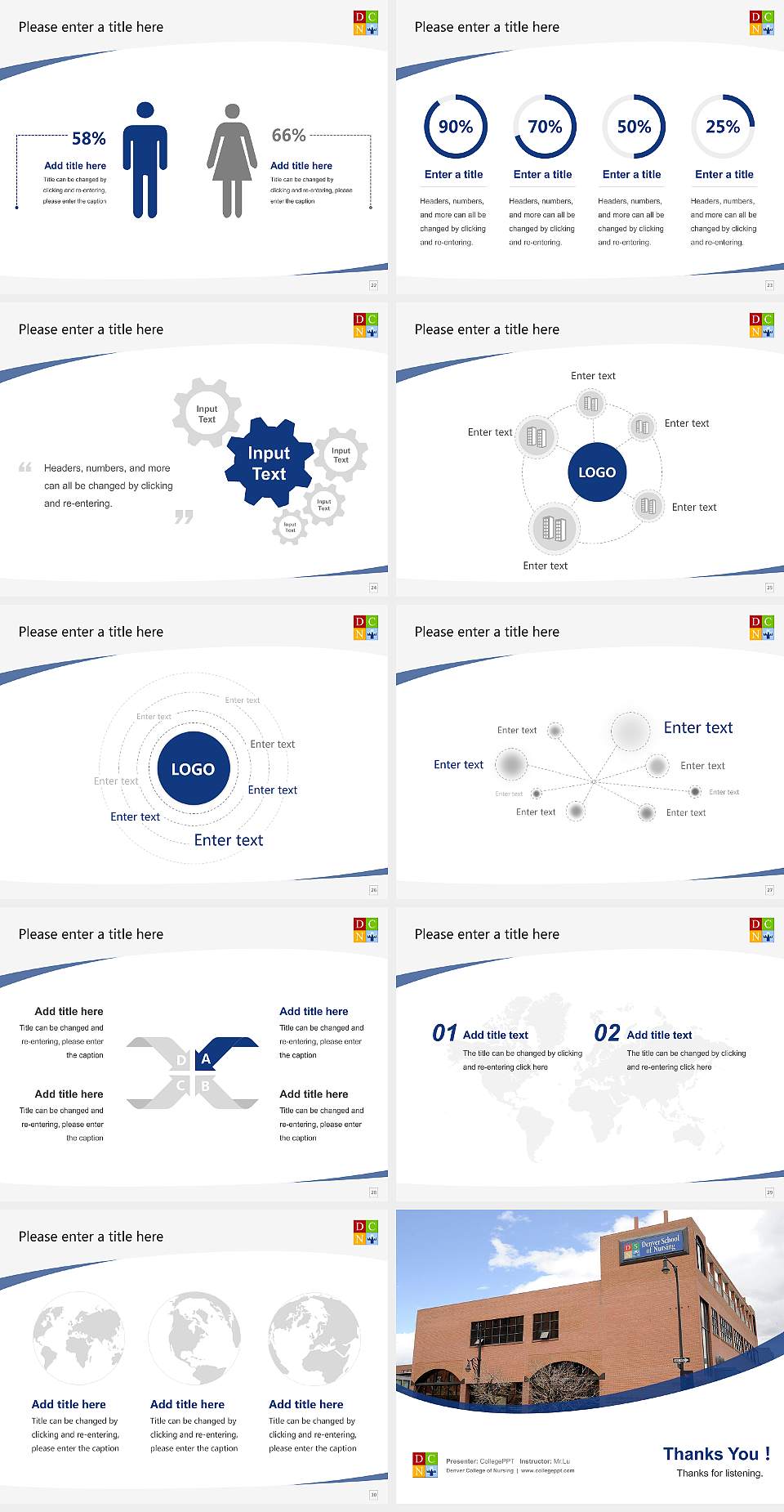 Denver College of Nursing Course/Courseware Creation PPT Template4:3 ratio PPT effect preview image4