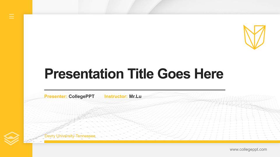 Devry University-Tennessee Thesis Proposal/Graduation Defense PPT Template16:9 ratio PPT effect preview image