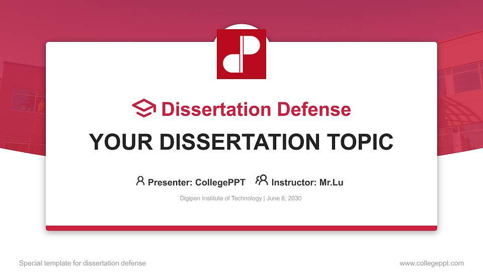 Digipen Institute of Technology Graduation Thesis Defense PPT Template16:9 ratio PPT effect preview image