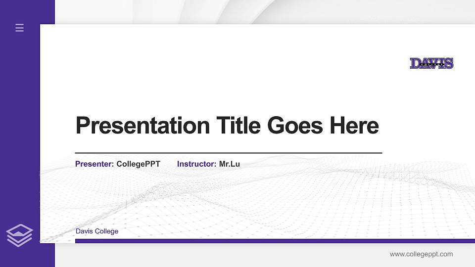 Davis College Thesis Proposal/Graduation Defense PPT Template16:9 ratio PPT effect preview image