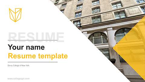 Devry College of New York Resume PPT Template