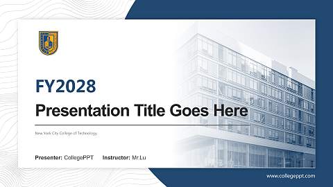 New York City College of Technology Academic Presentation/Research Findings Report PPT Template
