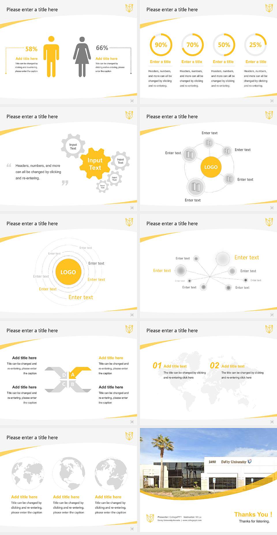 Devry University-Nevada Course/Courseware Creation PPT Template4:3 ratio PPT effect preview image4