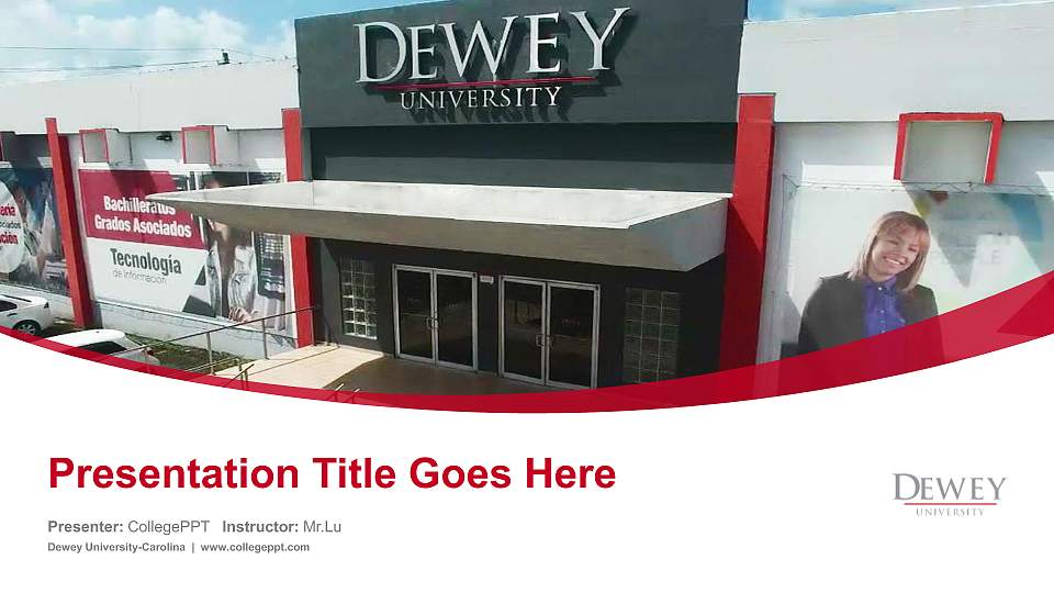 Dewey University-Carolina Course/Courseware Creation PPT Template16:9 ratio PPT effect preview image