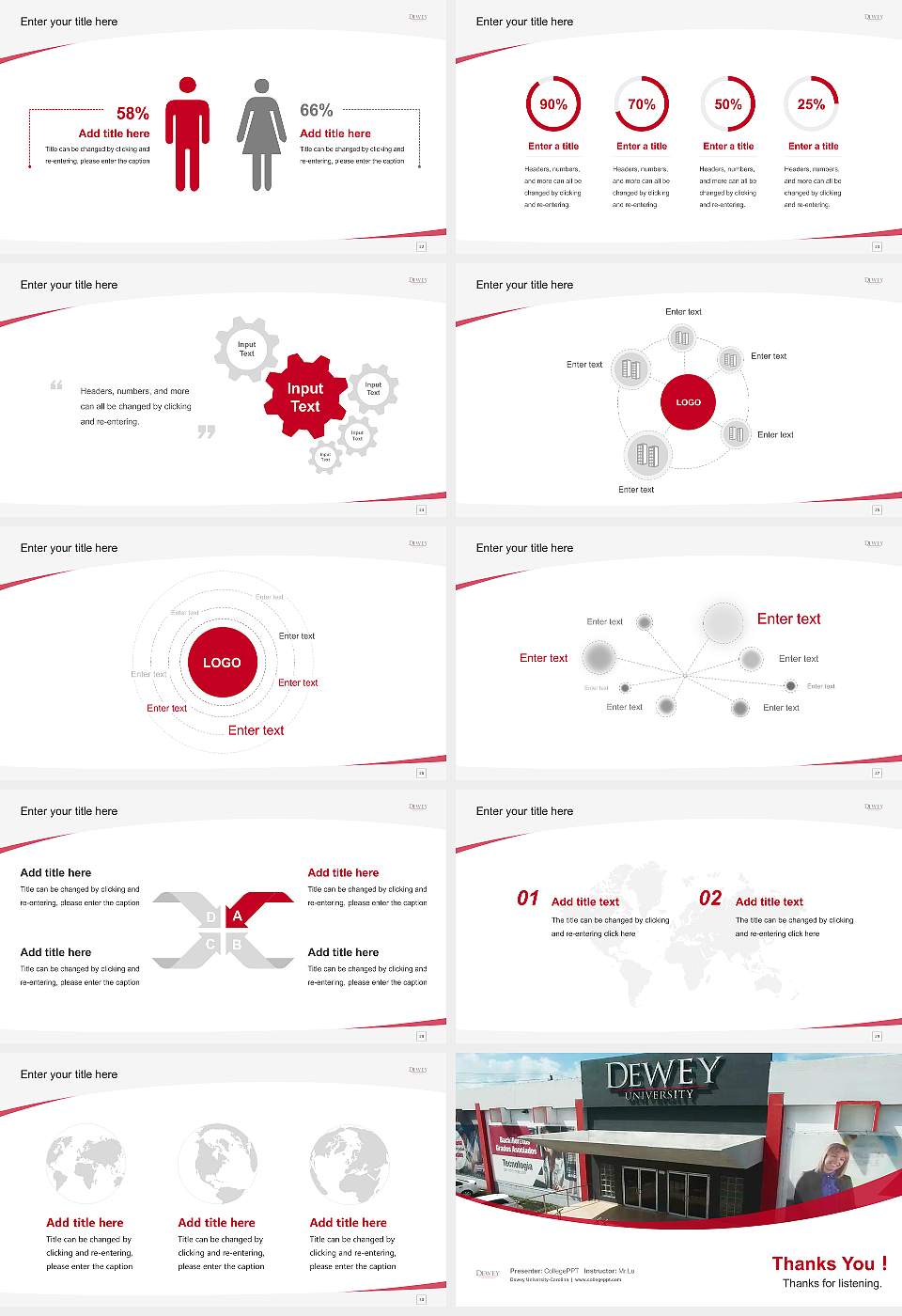 Dewey University-Carolina Course/Courseware Creation PPT Template16:9 ratio PPT effect preview image4