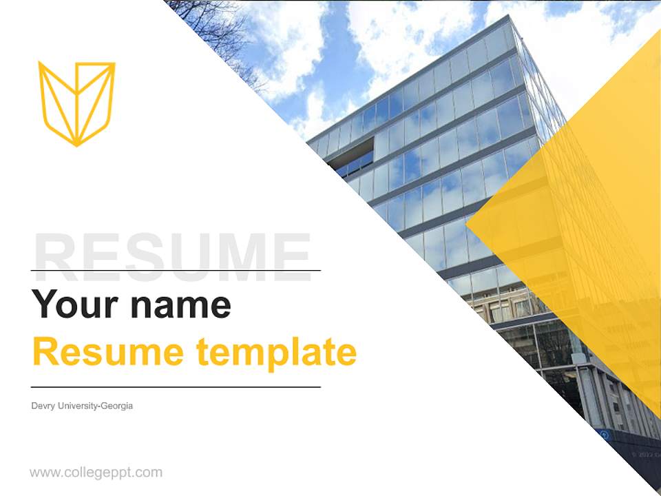 Devry University-Georgia Resume PPT Template4:3 ratio PPT effect preview image5