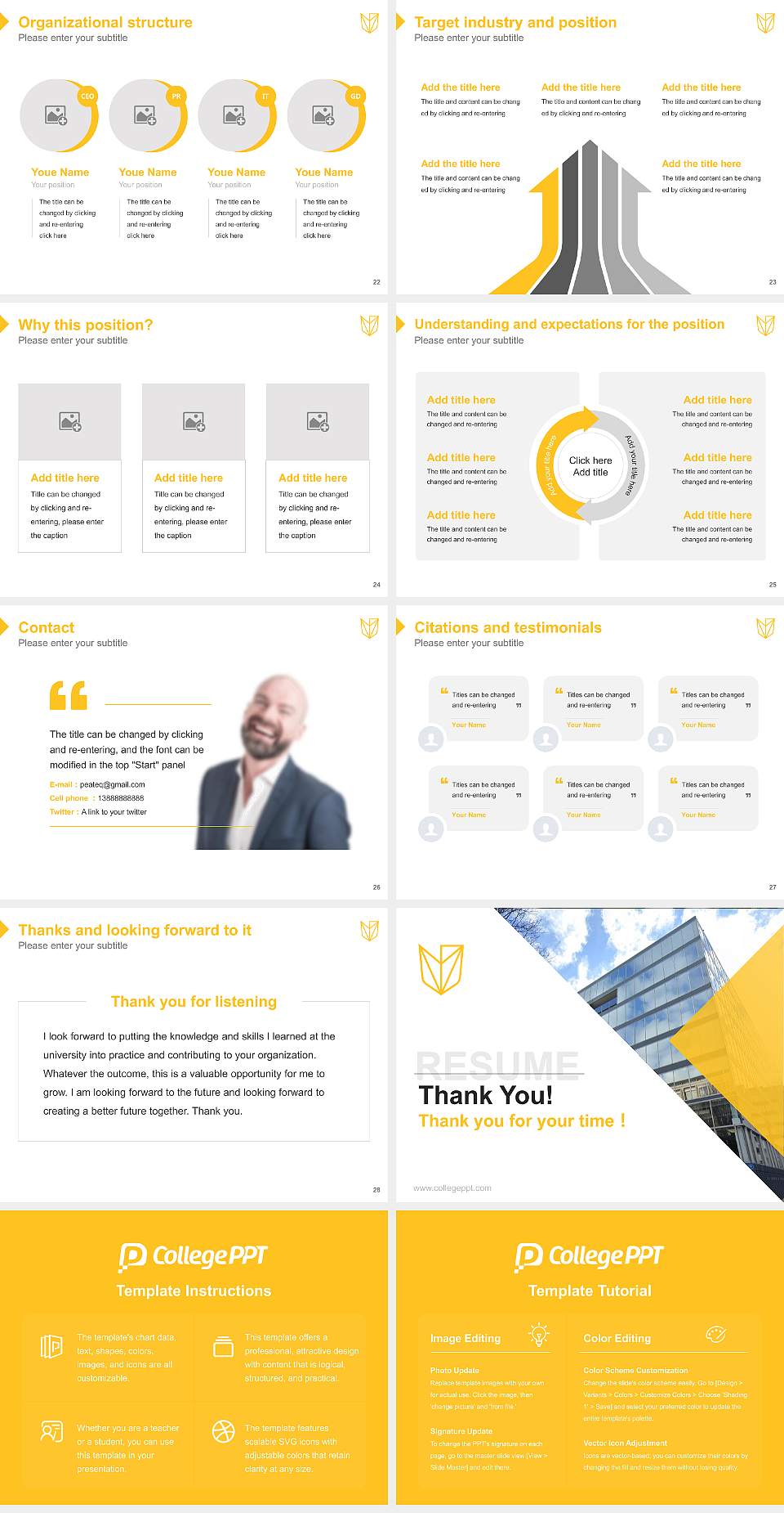 Devry University-Georgia Resume PPT Template4:3 ratio PPT effect preview image4