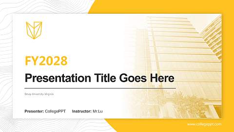 Devry University-Virginia Academic Presentation/Research Findings Report PPT Template