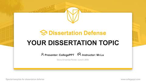 Devry University-Florida Graduation Thesis Defense PPT Template