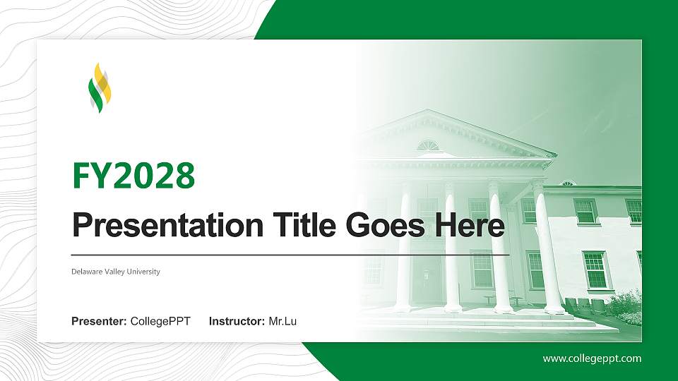 Delaware Valley University Academic Presentation/Research Findings Report PPT Template16:9 ratio PPT effect preview image