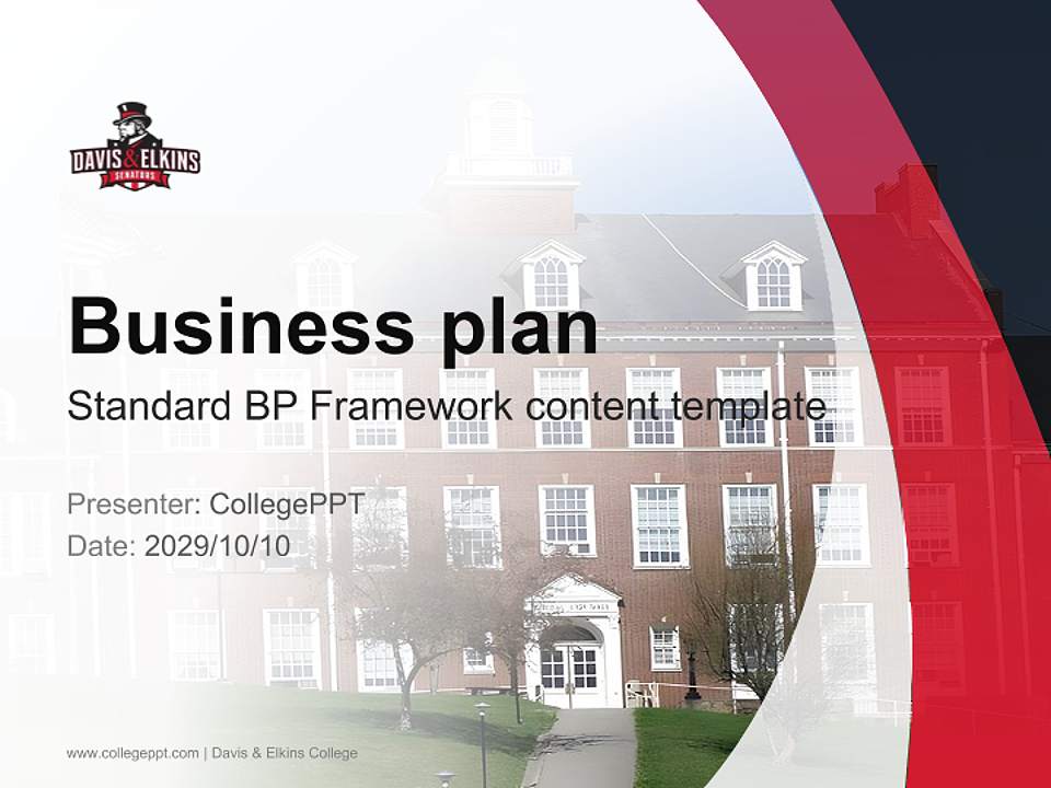 Davis & Elkins College Competition/Entrepreneurship Contest PPT Template4:3 ratio PPT effect preview image9