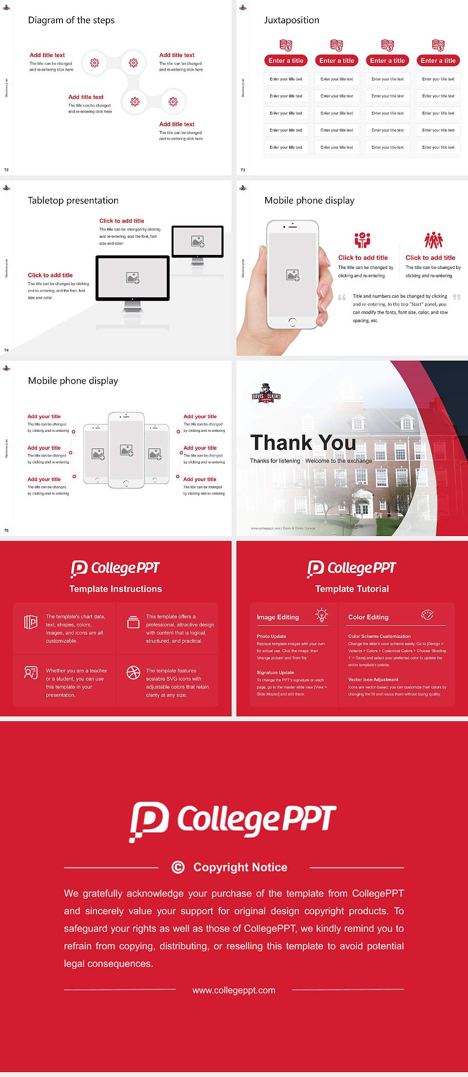 Davis & Elkins College Competition/Entrepreneurship Contest PPT Template4:3 ratio PPT effect preview image9