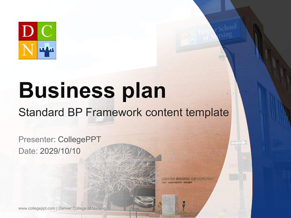 Denver College of Nursing Competition/Entrepreneurship Contest PPT Template4:3 ratio PPT effect preview image9