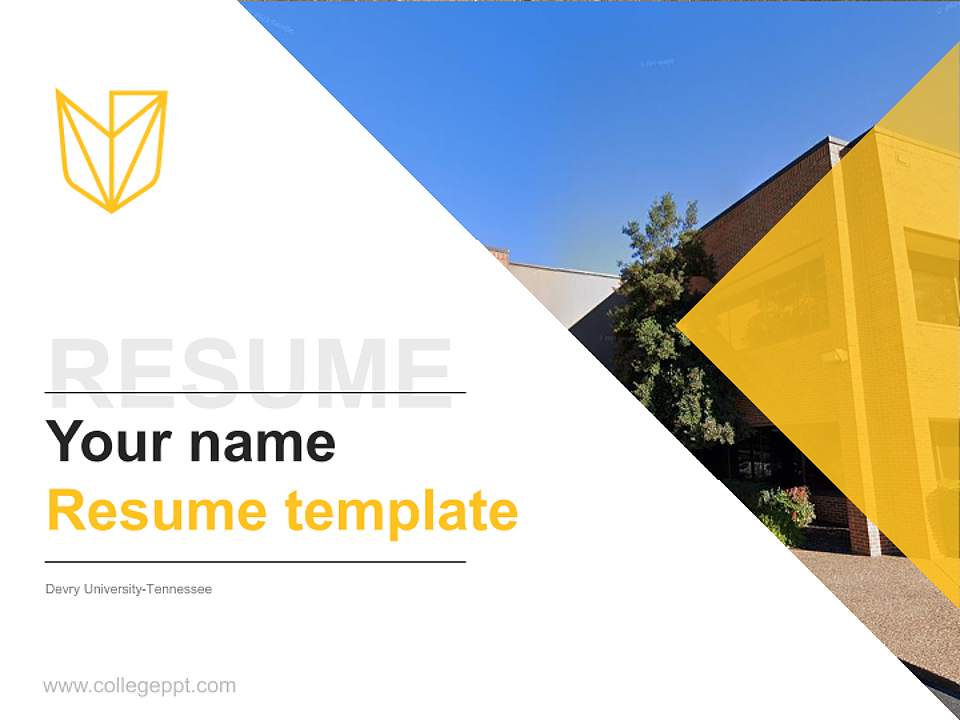 Devry University-Tennessee Resume PPT Template4:3 ratio PPT effect preview image5