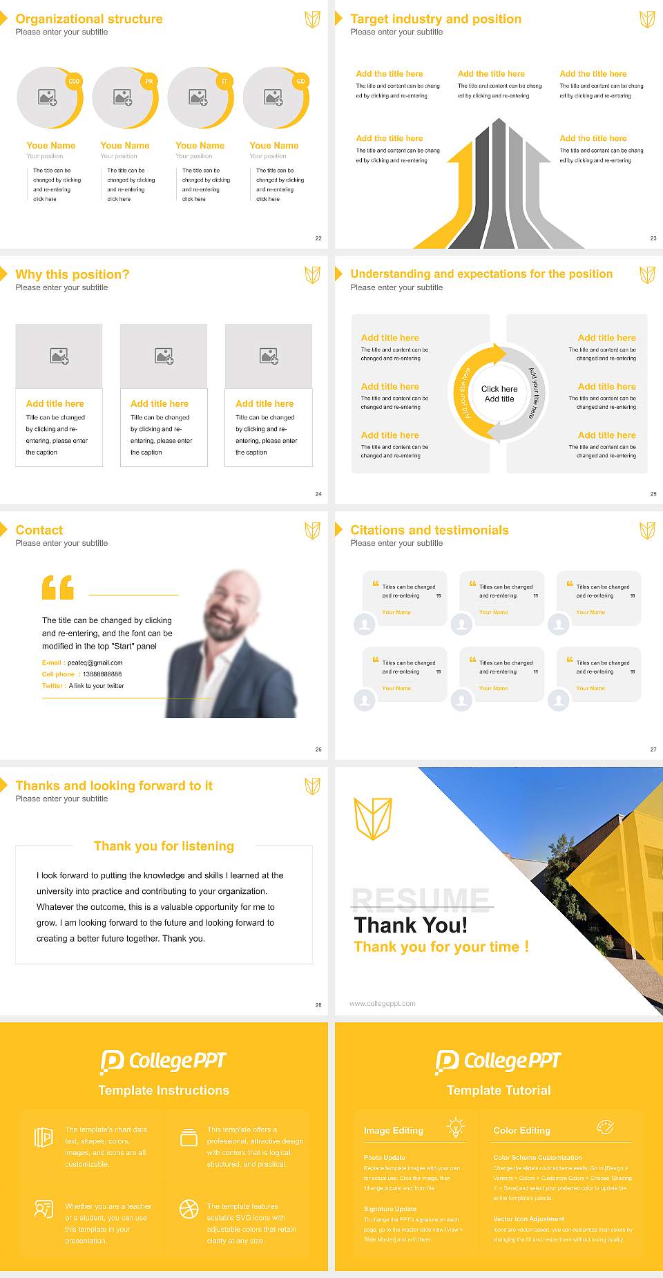 Devry University-Tennessee Resume PPT Template4:3 ratio PPT effect preview image4