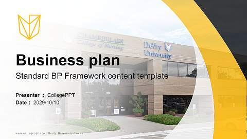 Devry University-Texas Competition/Entrepreneurship Contest PPT Template