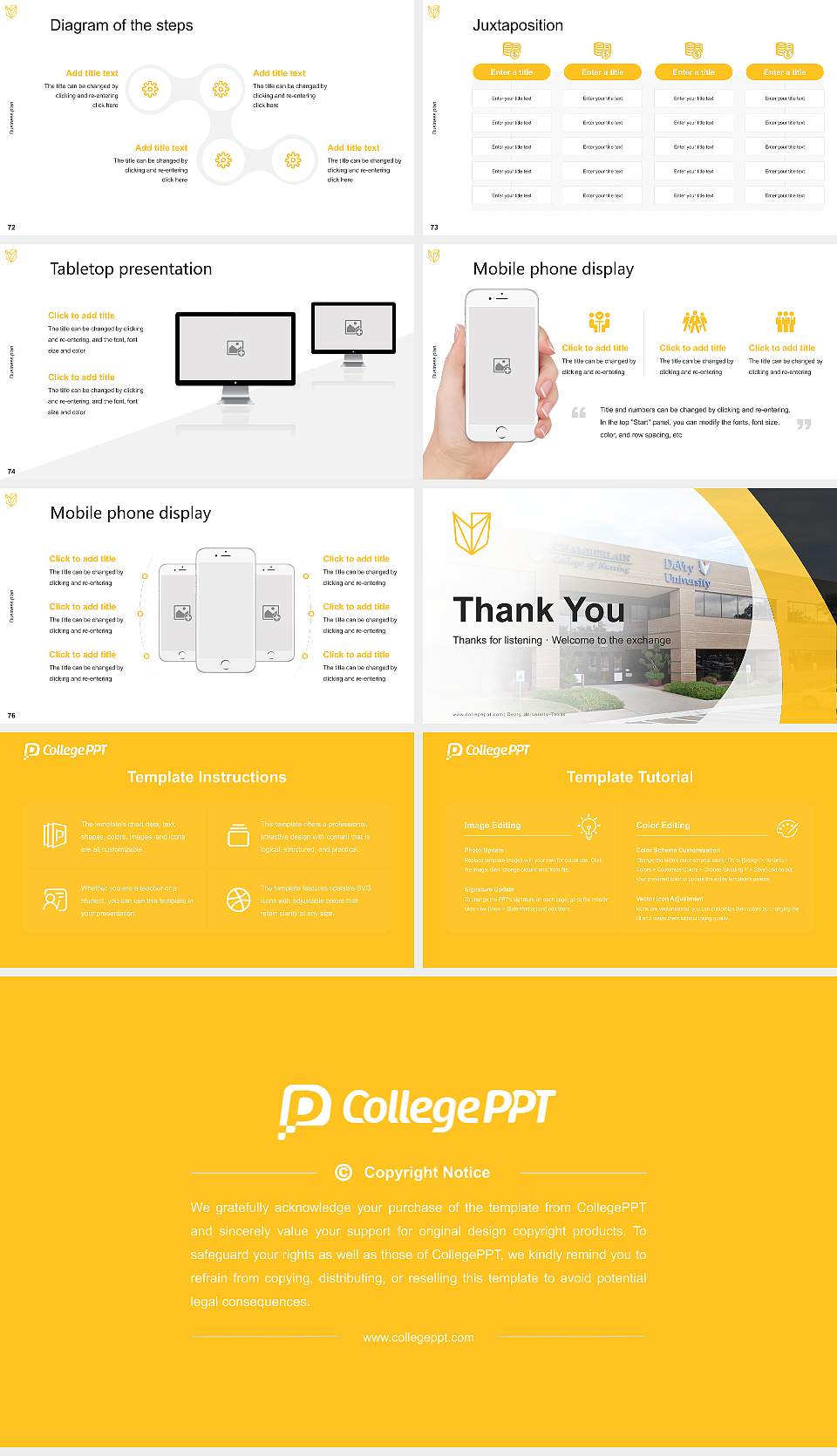 Devry University-Texas Competition/Entrepreneurship Contest PPT Template16:9 ratio PPT effect preview image9