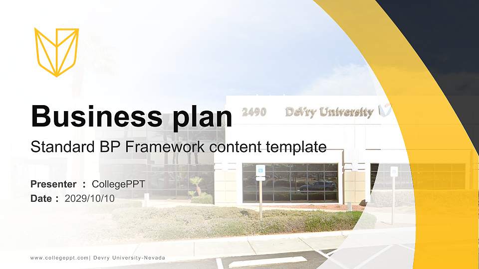 Devry University-Nevada Competition/Entrepreneurship Contest PPT Template16:9 ratio PPT effect preview image