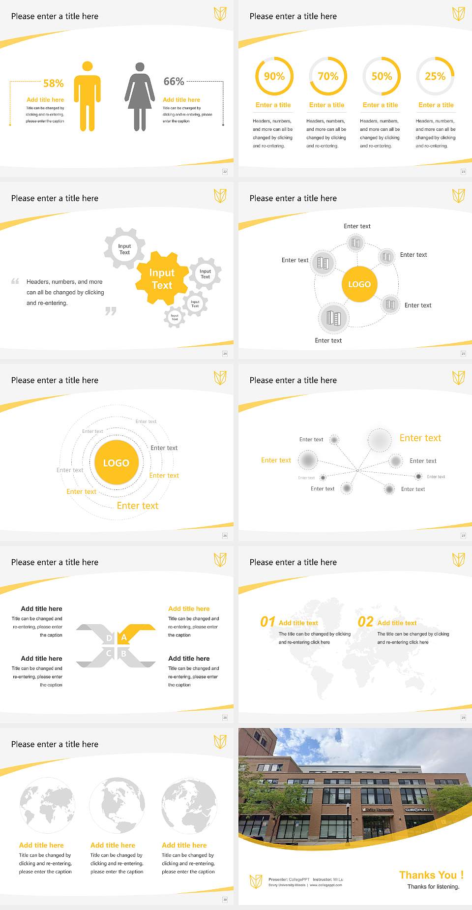 Devry University-Illinois Course/Courseware Creation PPT Template4:3 ratio PPT effect preview image4