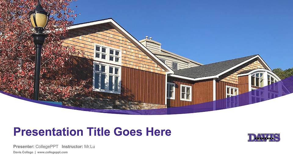 Davis College Course/Courseware Creation PPT Template16:9 ratio PPT effect preview image
