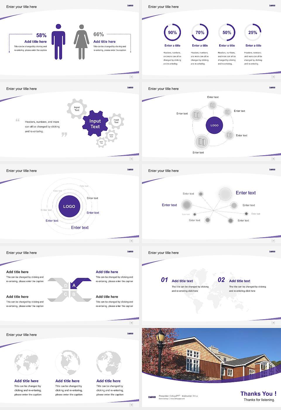 Davis College Course/Courseware Creation PPT Template16:9 ratio PPT effect preview image4