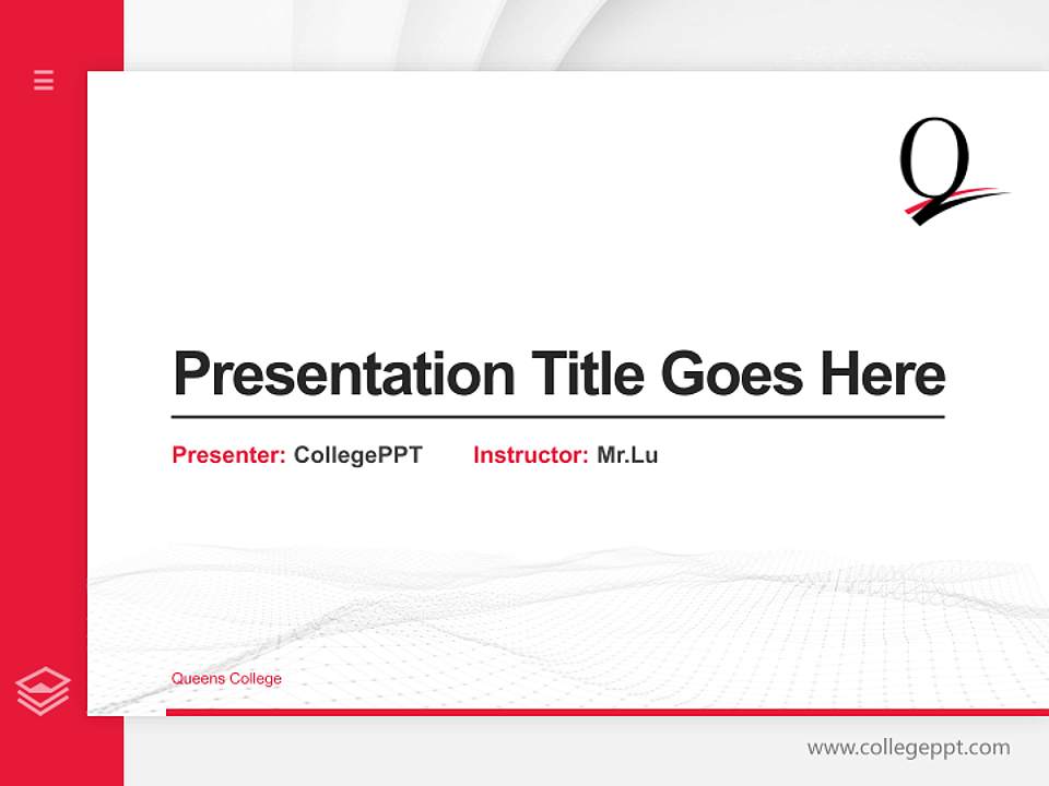 Queens College Thesis Proposal/Graduation Defense PPT Template4:3 ratio PPT effect preview image5