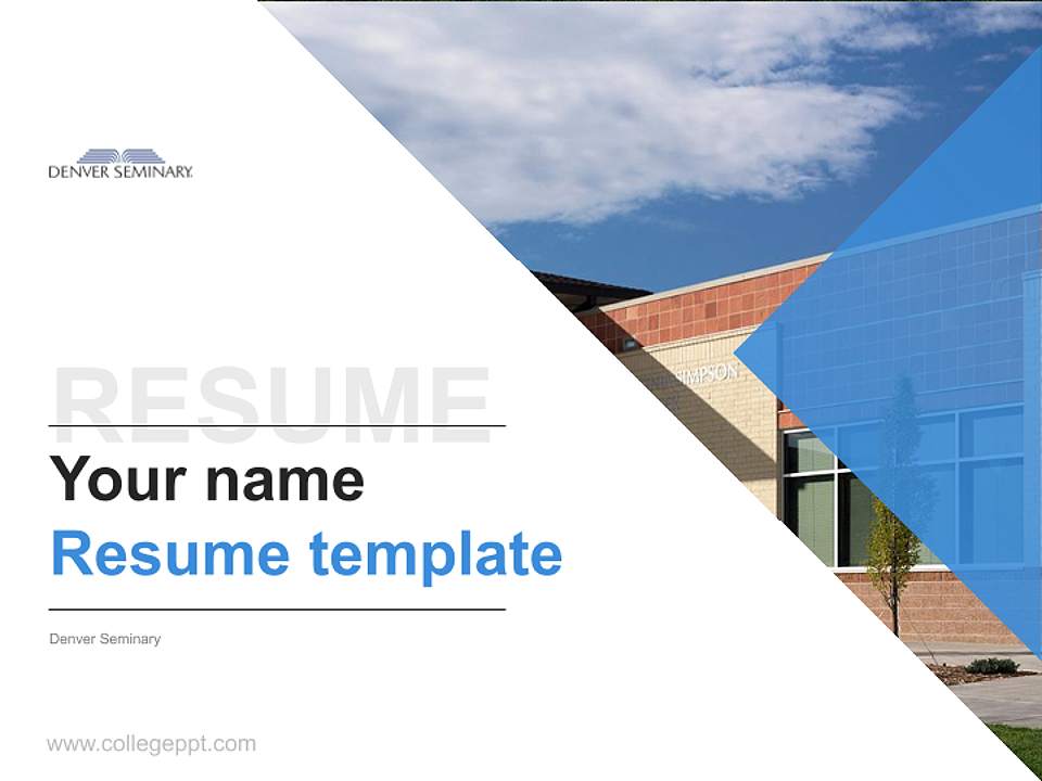 Denver Seminary Resume PPT Template4:3 ratio PPT effect preview image5