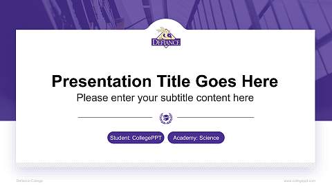 Defiance College National Scholarship Defense PPT Template